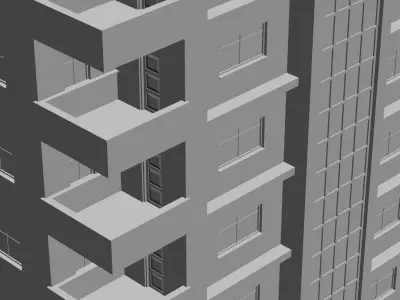 Family Building Low-poly 3D model