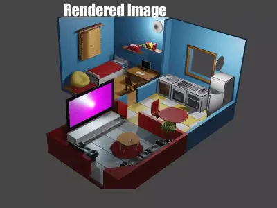 KN - Little house Low-poly 3D model