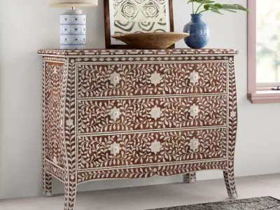 Emmiliano Wood Drawer Accent Chest 3D model