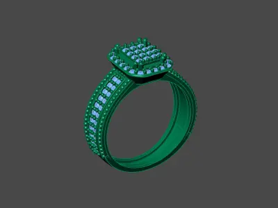 Womens Rings With Stone Ring Ready STL 3DM Models Rings women 3D print model 25