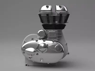 royal enfield engine Free low-poly 3D model