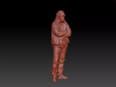 Long hair man 3D print model