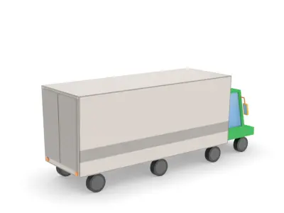Truck lorry vehicle low poly simple cartoon Low-poly 3D model