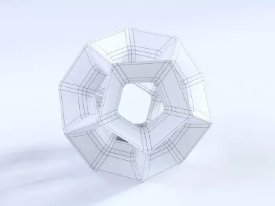 Dodecahedron Geometric Pendant Low-poly 3D model