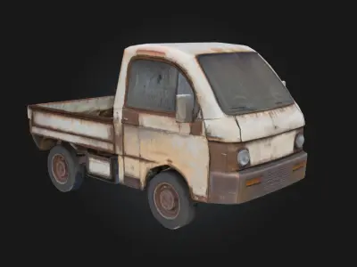 Rusty Pickup  Weathered Vehicle Model for Post-Apocalyptic 3D model
