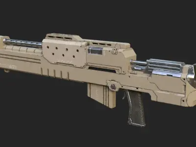 Gun Rifle Sci Fi ready for Games Low-poly 3D model