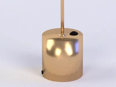 Luxury Desk lamp brass and wood  3D model