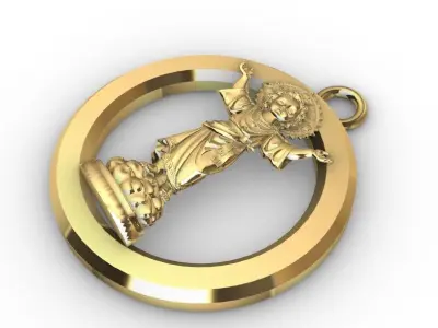Medallon Divino nino Jesus - Divine Child Jesus  pendant 3D print model