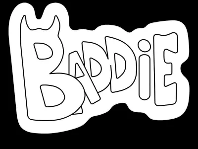 Baddie Neon Sign 3D model