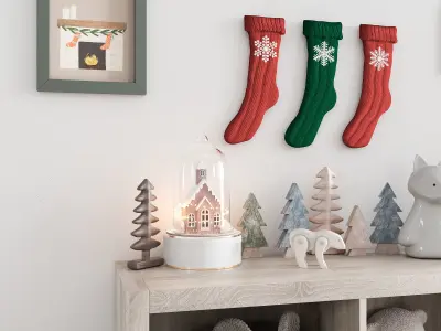 Christmas and New Year decor set for nursery 3D model