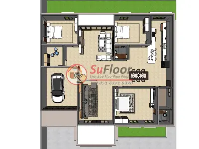 House 19x30m code 471- Sketchup 3D model 3D model 3D model