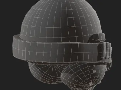 Helmet plastic mask protection Low-poly 3D model