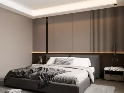 Modern Bedroom 3D Model 3D model