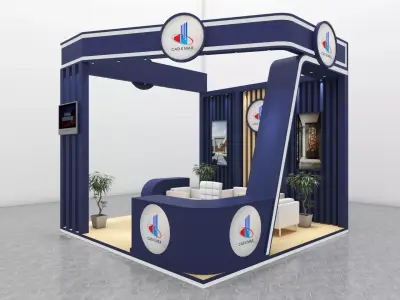 High Quality Modern Exhibition Stall 3D Model 3D model