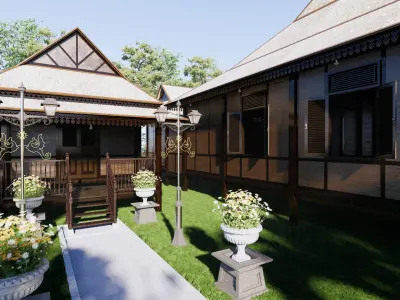 Limas Traditional House of Sambas West Borneo - Type 2 3D model