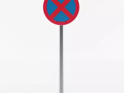 No Stopping Sign 3D model