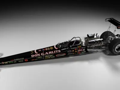Drag racing car 3D model