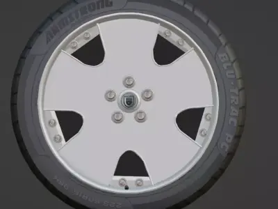Asanti AF111 Wheel Rim Low-poly 3D model