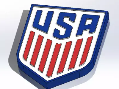 USA national soccer team emblem 3D print model