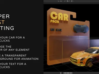 Toy car pack Blender animated template 3D model