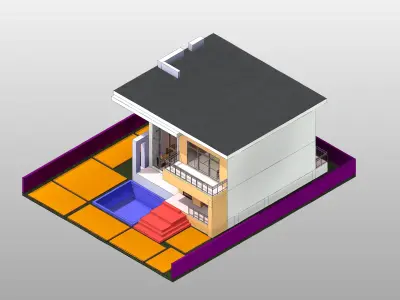 Modern Duplex Villa 4-  265 SQM  Full Package 3D model