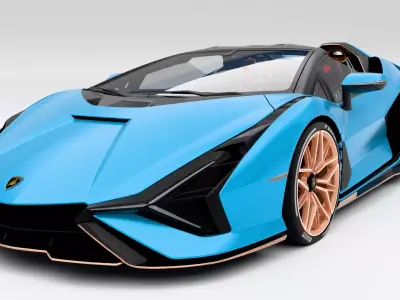 Lamborghini Sian Roadster Low-poly 3D model