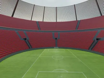 Football Stadium Low-poly 3D model 7