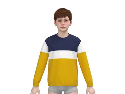 Kids male long sleeve 3D model