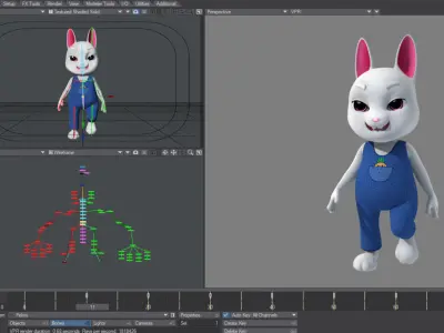 White Bunny Low-poly 3D model