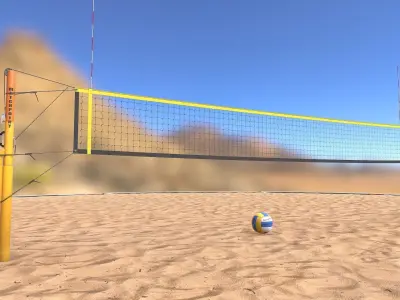 Beach Volleyball Set Low-poly 3D model