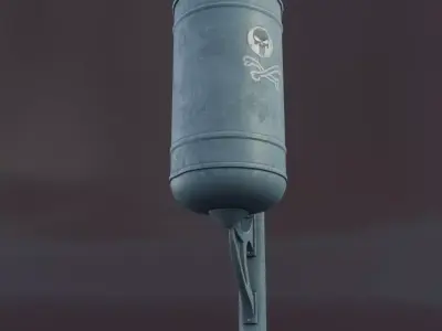 Modern-style Trash Can Free 3D model