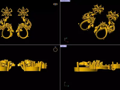 Simple Diamond Earring - 0015 3D print model