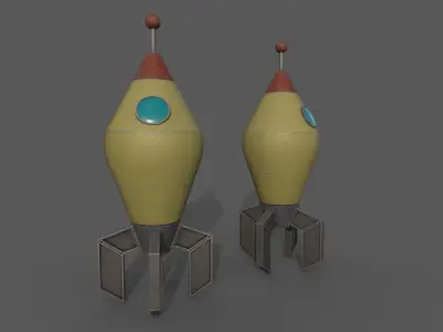 Space Rocket Free low-poly 3D model