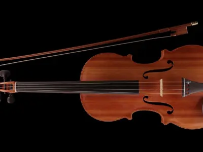 Violin music instrument Low-poly 3D model