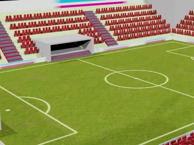 Football Field Low-poly 3D model get