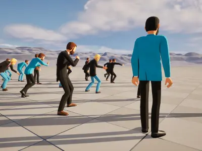 Man in suit jacket low-poly stylized Low-poly 3D model