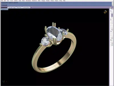 Oval engagement ring Free 3D print model