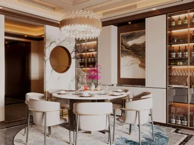 Modern Chinese family restaurant 3D model