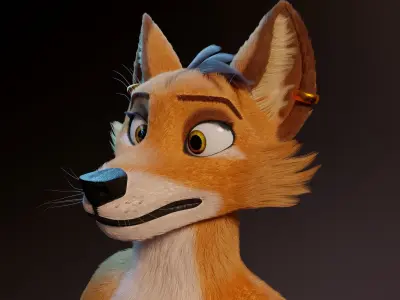 Zoe Anthro Fox 3D model