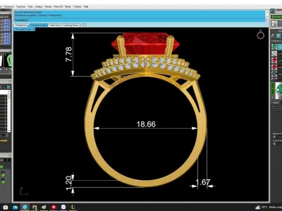 Luxury Oval Gemstone Double Halo Ring 3D Model for Fine Jew 4486 3D print model
