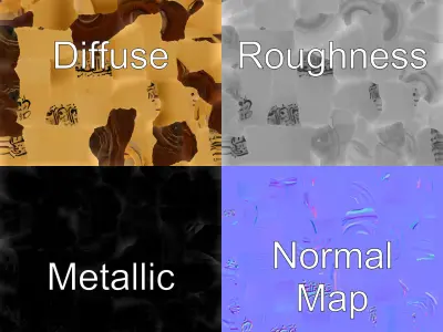 Ottoman Calligraphy Scroll Model Pack Low-poly 3D model