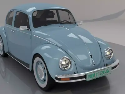 Volkswagen Beetle Last Edition - Ultima Edicion 2003 Low Poly 3D model