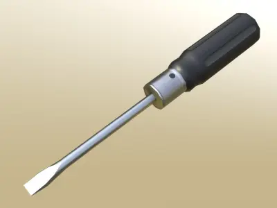 Screwdrivers Plastic Black Low-poly 3D model