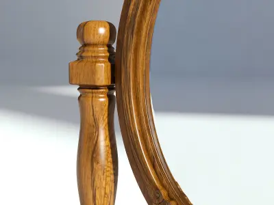 Victorian Desk Mirror Old Natural 3D model
