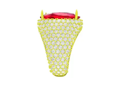 7524 Luxury Korean Style Cushion Diamond Men Ring 3D print model