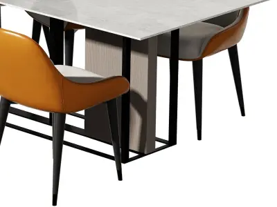 and s Modern table dining 3D model