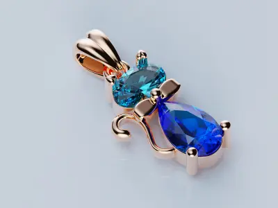 Pendant Cat 3D print model