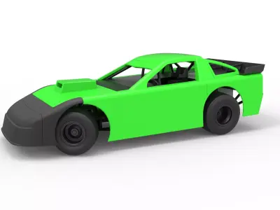 New Zealand Super Saloon race car while turning Scale 1 to 25 3D print model