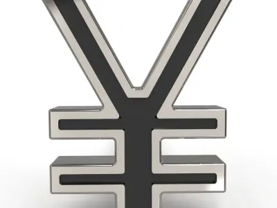 Yen symbol stud earring enamel ready 3D print model