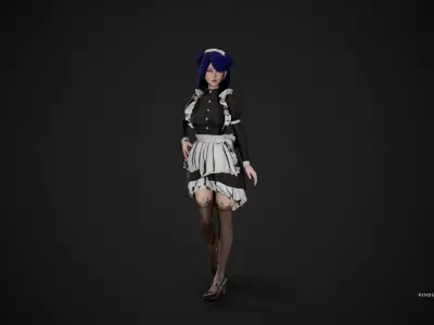 Maid Character Low-poly 3D model